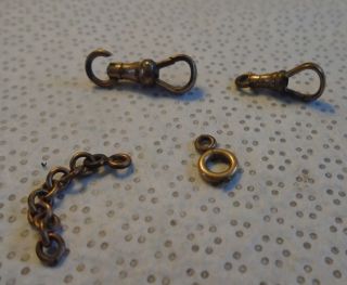 ANTIQUE VINTAGE WATCH CHAIN / FOB PARTS - Made in USA 3