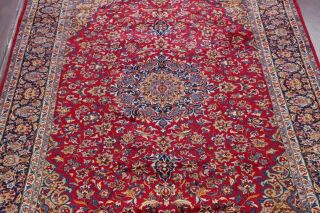 VINTAGE 10x13 Traditional Floral Oriental Area RUG Hand - Knotted RED BLUE Wool 3