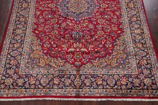 VINTAGE 10x13 Traditional Floral Oriental Area RUG Hand - Knotted RED BLUE Wool 5