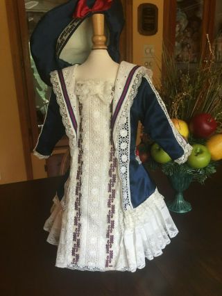 Susan Hitzel Silk dress set for antique bisque 26 