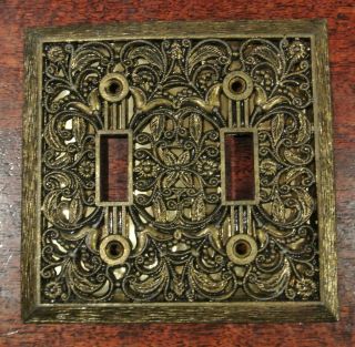 Vintage Double Switch Outlet Filigree Cover Plate