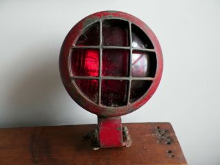 Vintage 7 " Light With Guard Red Ge Beam Brake Tail Light Tractor