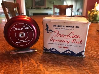 Vintage Wright & Mcgill Fre - Line Fishing Reel In The Box Nos