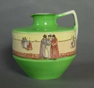 Antique Green Royal Doulton Dutch A Harlem Seriesware Pitcher D1886 Perfect
