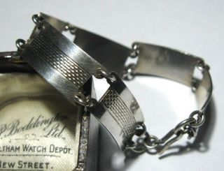 Antique Vintage Jewellery 1930 ' s Art Deco Sterling Silver Link BRACELET 3