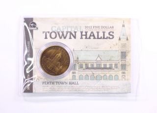 2012 Australian $5 Antique Anda Perth Town Hall Carded Coin D7 - 1835