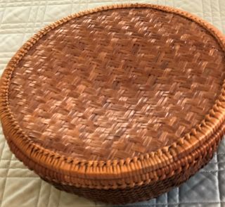 Antique and Vintage Woven Sewing Baskets with Lid, 3