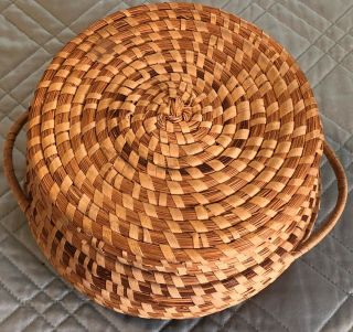 Antique and Vintage Woven Sewing Baskets with Lid, 7