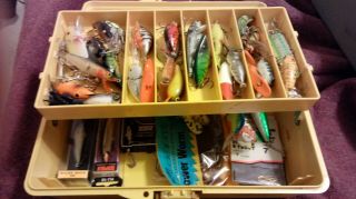 Old Pal 1600 Tackle Box Full Of Lures,  And Old,  W/ 