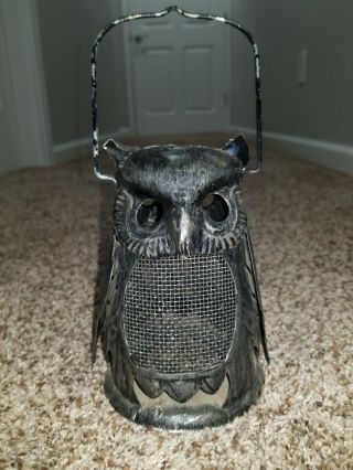 Retro - Vintage Cast Owl Candle Lantern