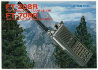 Vintage Sales Brochure: Yaesu Transceivers " Ft - 208r Vhf Handie Fm & Ft - 708r Uhf "