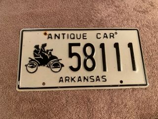 Arkansas Antique Car License Plate Collectable Ar Tag 58111 Expired