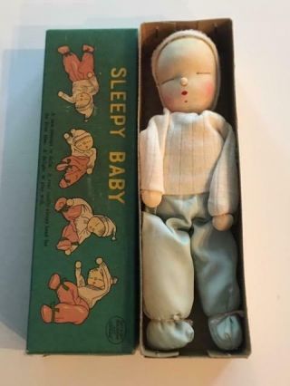 Vintage Sleepy Baby Doll 1957 By Shackman /japan In Orig Box 7 ",  Toy Cloth Doll