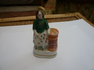 Antique Staffordshire Miniature 3 1/2 Inch Lady Figure