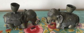 Rustic Elephant Metal Candle Holders/ Incense Holders