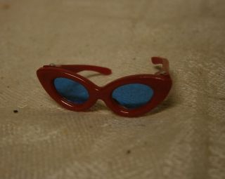 Vintage Barbie 985 Open Road Fashion Red Sunglasses W/ Blue Lenses Nm