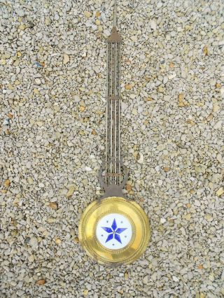 Antique French Brass & Enamel & Star Pendulum Morbier Comtoise Clock 19 Century