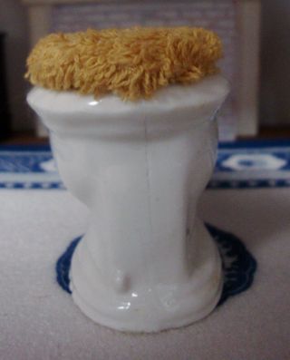 Vintage Dollhouse Miniature German Porcelain White Toilet For Ladies Only 3