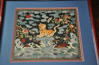 Chinese Rank Badge - Leopard Design Early 20th - Century