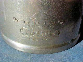 VINTAGE 1950 COLEMAN MODEL 242C SINGLE MANTLE LANTERN Sunshine of the night 3