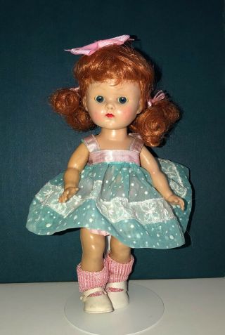 Vintage Vogue Slw Ginny Doll In Her Tagged Aqua Organdy Dress