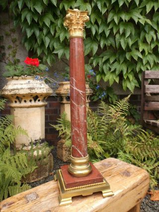 Massive Victorian 23.  5 " Corinthian Oil Lamp Column.