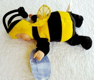Anne Geddes Baby Doll Bumble Bee & Lady Bug Plush & Beans 8 
