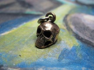 Museum Rare Antique Georgian Victorian Memento Mori Skull Silver Gold Pendant
