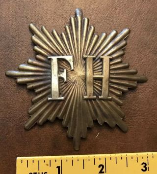 Unusual Vintage Antique Police? Badge With F H; Missing Pin