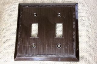 Double Switch Plate Brown Vintage Plastic Old Stock Nos 1940 