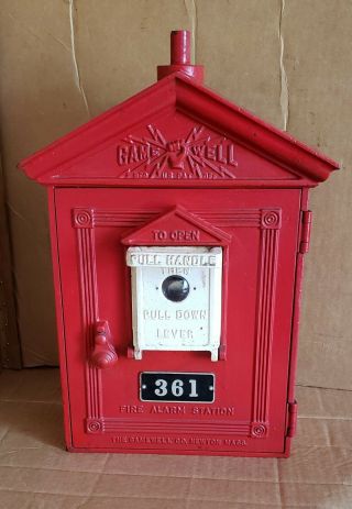 Antique Gamewell Fire Alarm Station,  Telegraph Box,  W/key,  Complete,