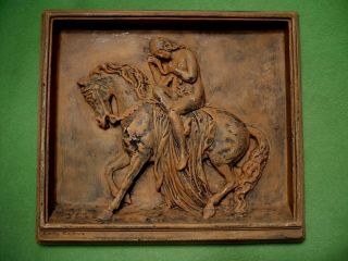 Antique Chalkware Plaster Lady Godiva Riding Through Coventry After J.  Collier.