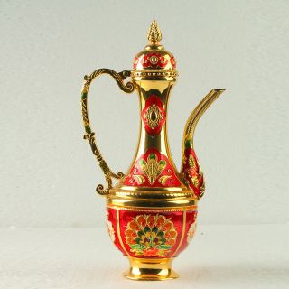 Chinese Exquisite Cloisonne Teapot Carved Castle R0004 - G