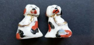 Antique Ceramic Staffordshire Dogs For Mantle Or Fireplace 1 1/4 " Tall