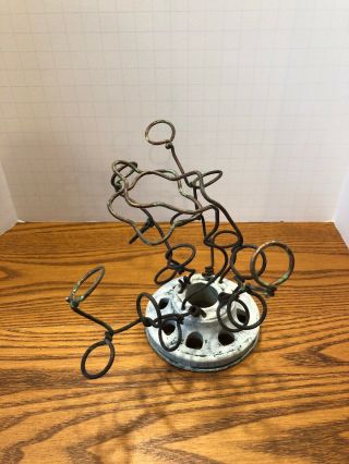 Unique Rare Antique Vintage Wire Flower Frog Holder Arranger Patent Applied For