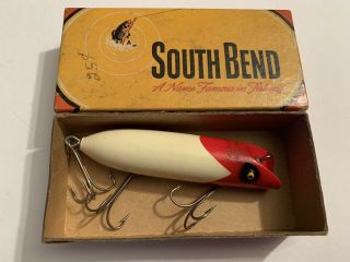 Vintage South Bend Bass Oreno Wood Fishing Lure Unfished 973 Rh W Correct Box