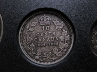 1998 Canadian Silver Proof Dime ($0.  10) - 90th Anniversary 1908 - 1998 Antique