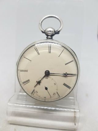 Antique Solid Silver Gents Fusee Verge Pocket Watch 1847 Ref593 Ticks