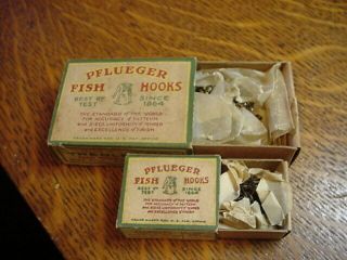 Vintage Pflueger Aberdeen Fish Hooks & Treble Hooks - Nos - All In Boxes
