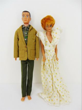 Two Vintage 1960s Barbie and Ken Dolls with Outfit 2
