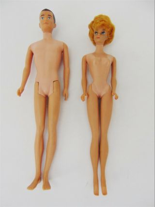Two Vintage 1960s Barbie and Ken Dolls with Outfit 7