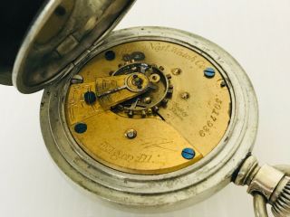 Vintage Elgin Nail Watch Dueber Silverine Key Wind Pocket Watch