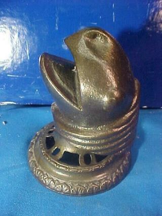 Early 20thc CAST IRON Figural TURTLE HEAD PAPERWEIGHT 2