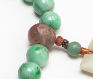 19th Manchu Style Chinese Antique Jade Stone Prayer Beads 4