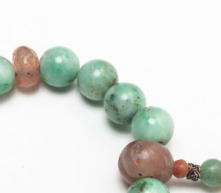 19th Manchu Style Chinese Antique Jade Stone Prayer Beads 8
