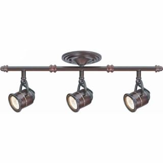 Hampton Bay 3 - Light Antique Bronze Ceiling Bar Track Lighting Kit