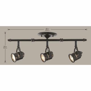 Hampton Bay 3 - Light Antique Bronze Ceiling Bar Track Lighting Kit 2