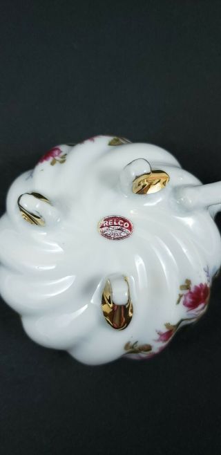 Vintage Relco Antique 3 Footed Hand Painted Gold Trim Porcelain Tea Cup Japan 2