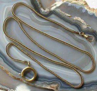 Vintage Gold Filled 25.  5″ Pocket Watch Square Snake Chain Fob,  Large Spring Ring 2