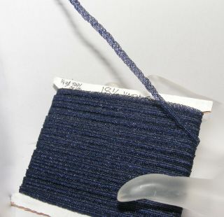 Vintage Millinery Straw Braid For Doll Hats 18.  5 Yards Dark Blue